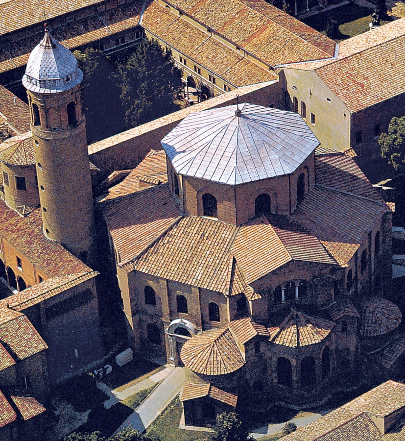 Basilica di San Vitale, 526-547. Ravenna. Aerial view.